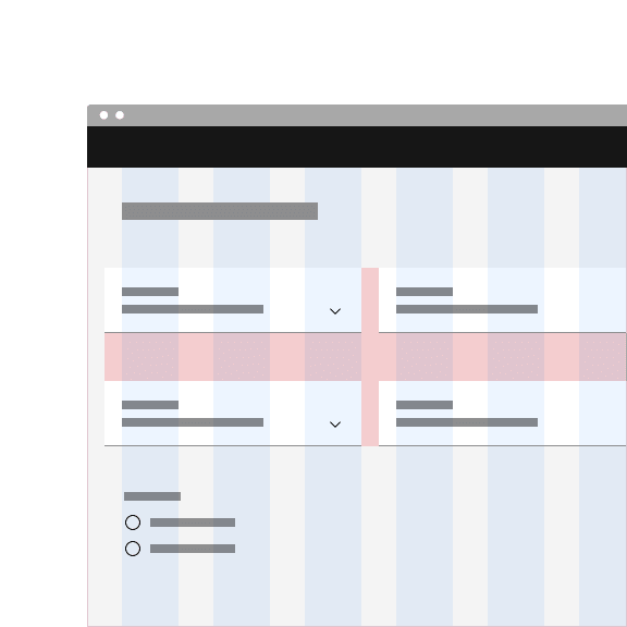 Do not use fluid components with vertical or horizontal spacing between them.